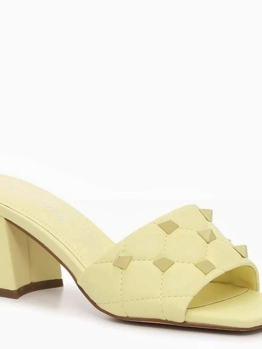 Marc Fisher Studded Block Heel Mules in Yellow
